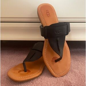 UGG Black Thong Sandals Size 7.5